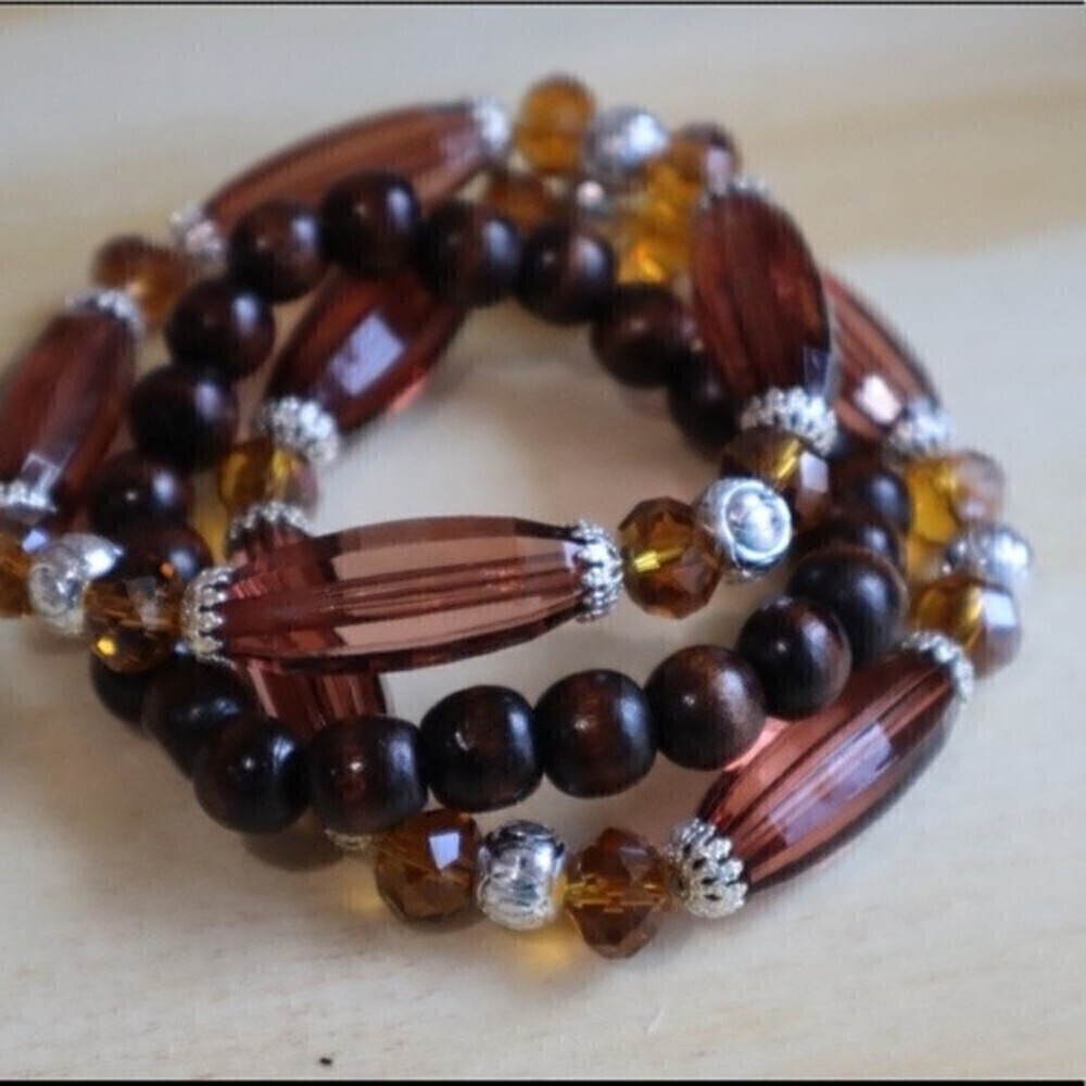 Bundle of Stretch Brown Bracelets - Picture 2 of 6